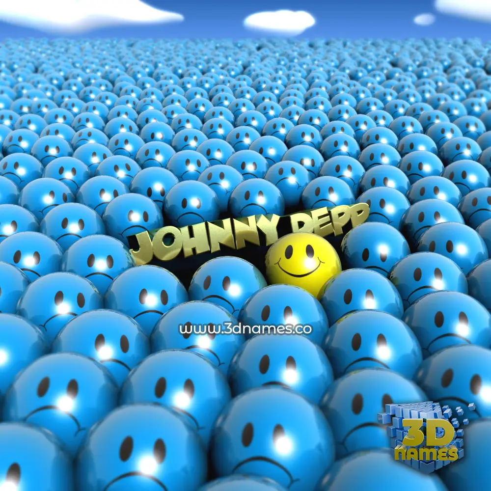 johnny depp in Special Smileys style - 3D name wallpaper