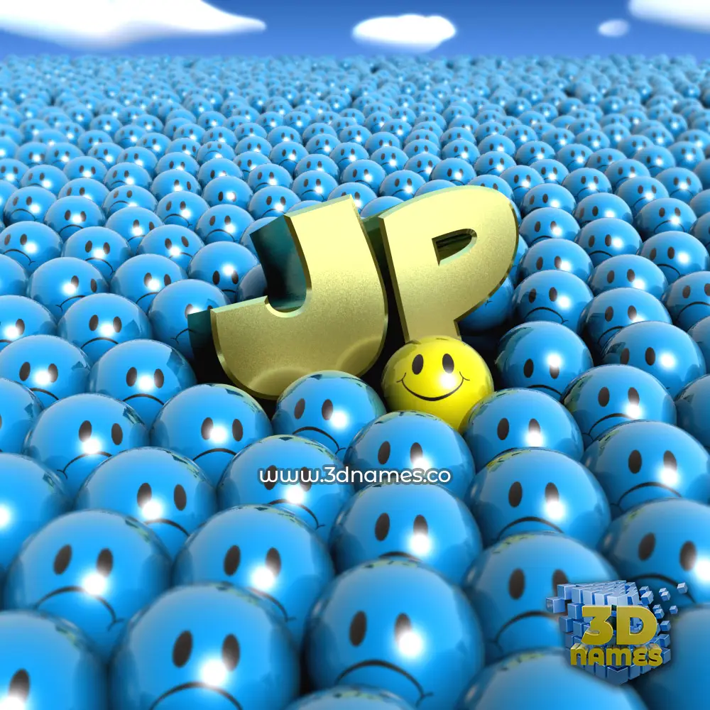 jp in Special Smileys style - 3D name wallpaper
