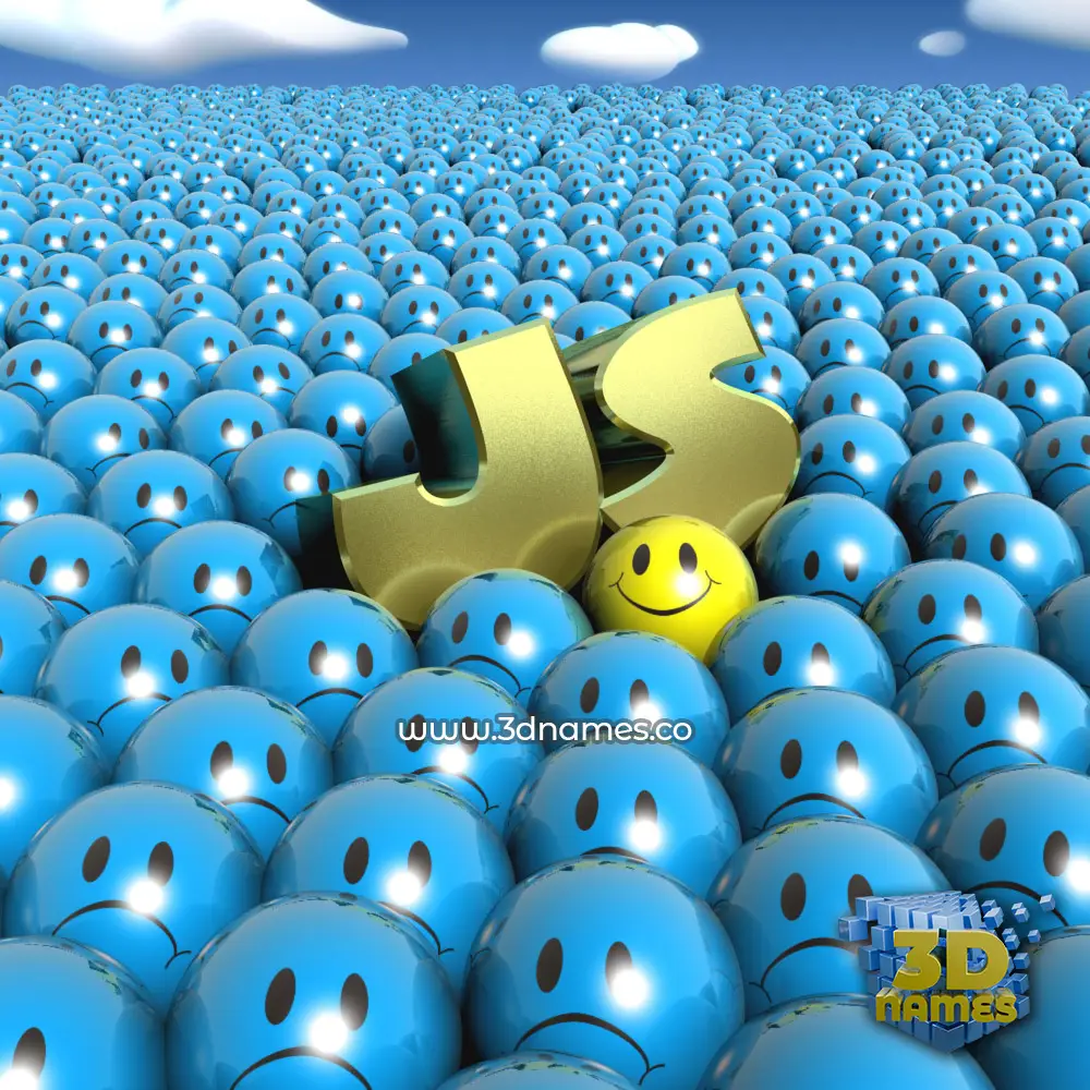 js in Special Smileys style - 3D name wallpaper