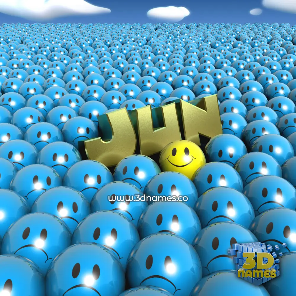 jun in Special Smileys style - 3D name wallpaper