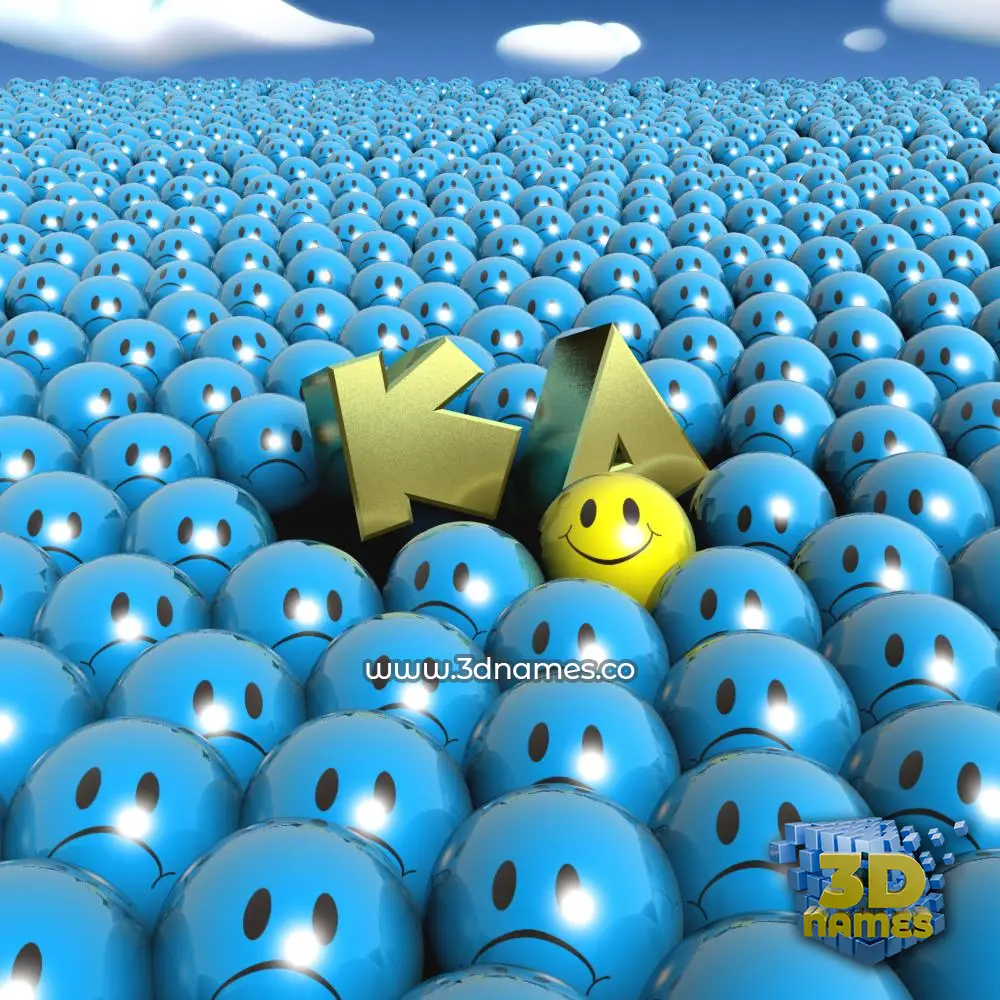 k a in Special Smileys style - 3D name wallpaper