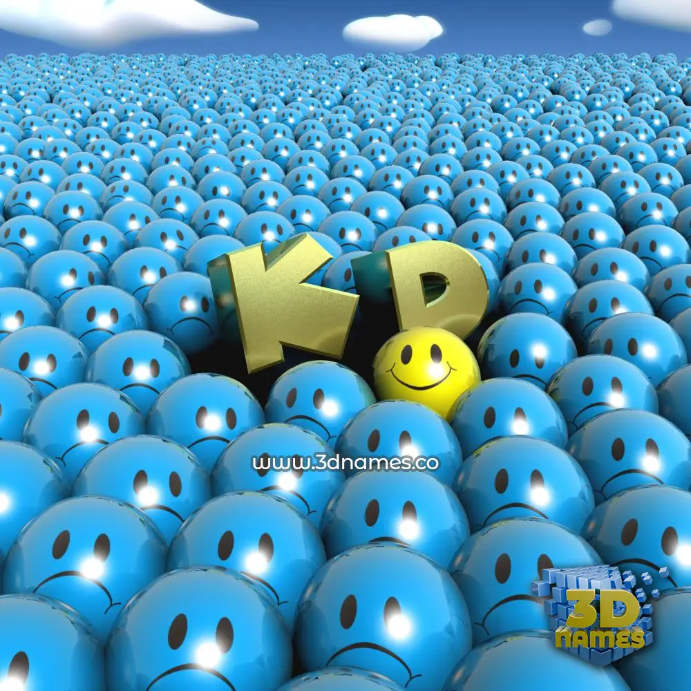 k d in Special Smileys style - 3D name wallpaper