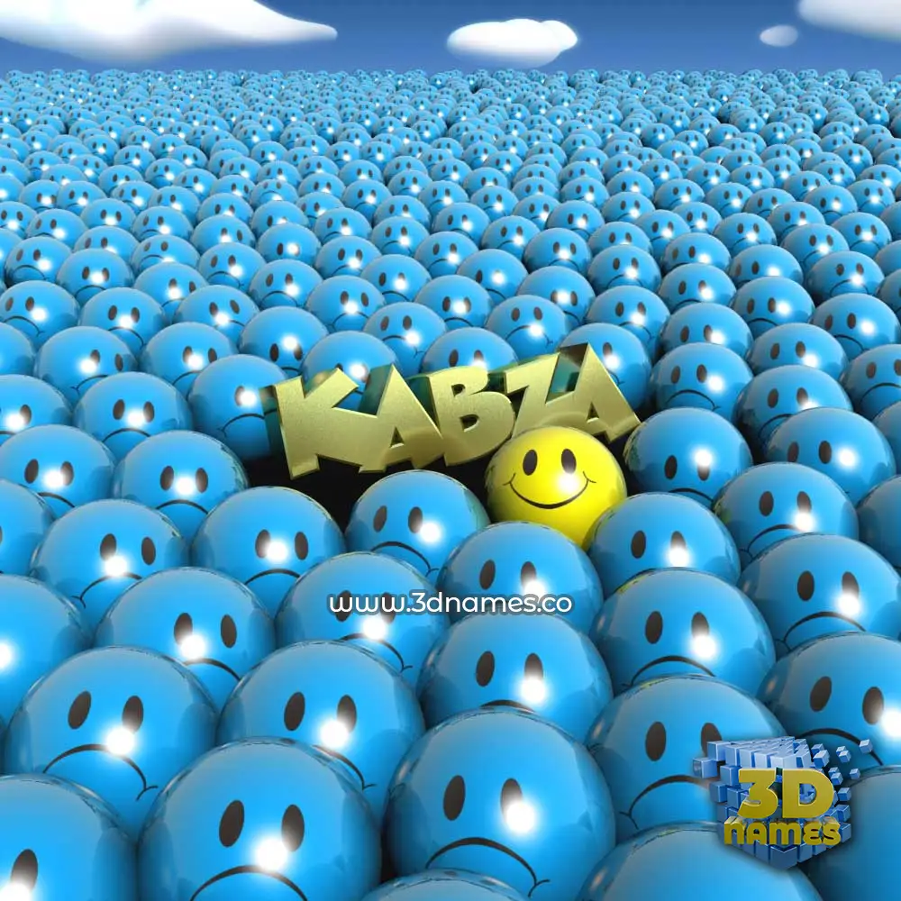 kabza in Special Smileys style - 3D name wallpaper