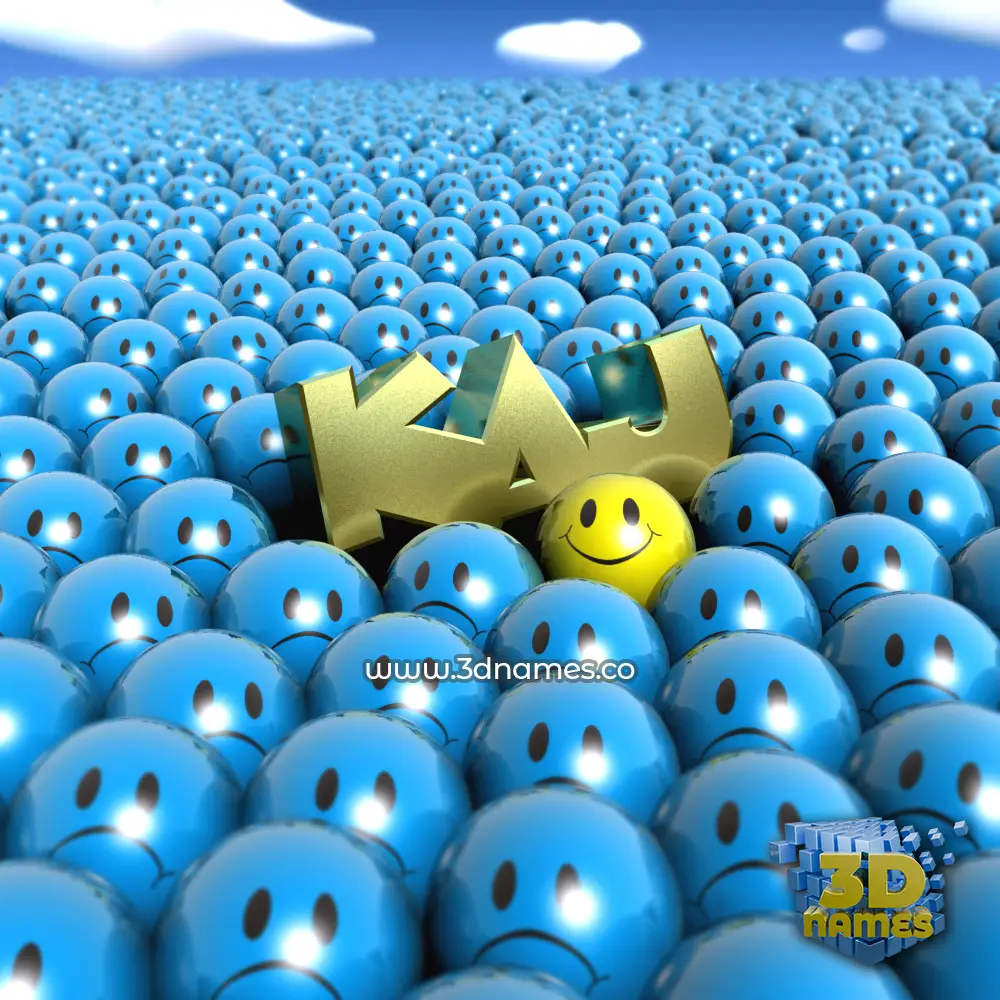 kaj in Special Smileys style - 3D name wallpaper