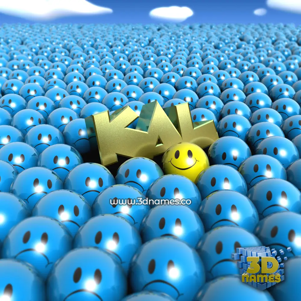 kal in Special Smileys style - 3D name wallpaper