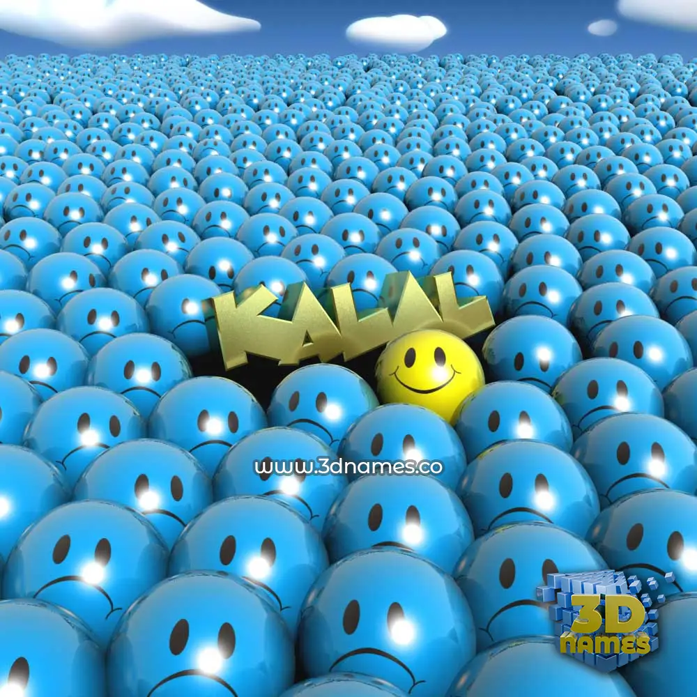 kalal in Special Smileys style - 3D name wallpaper
