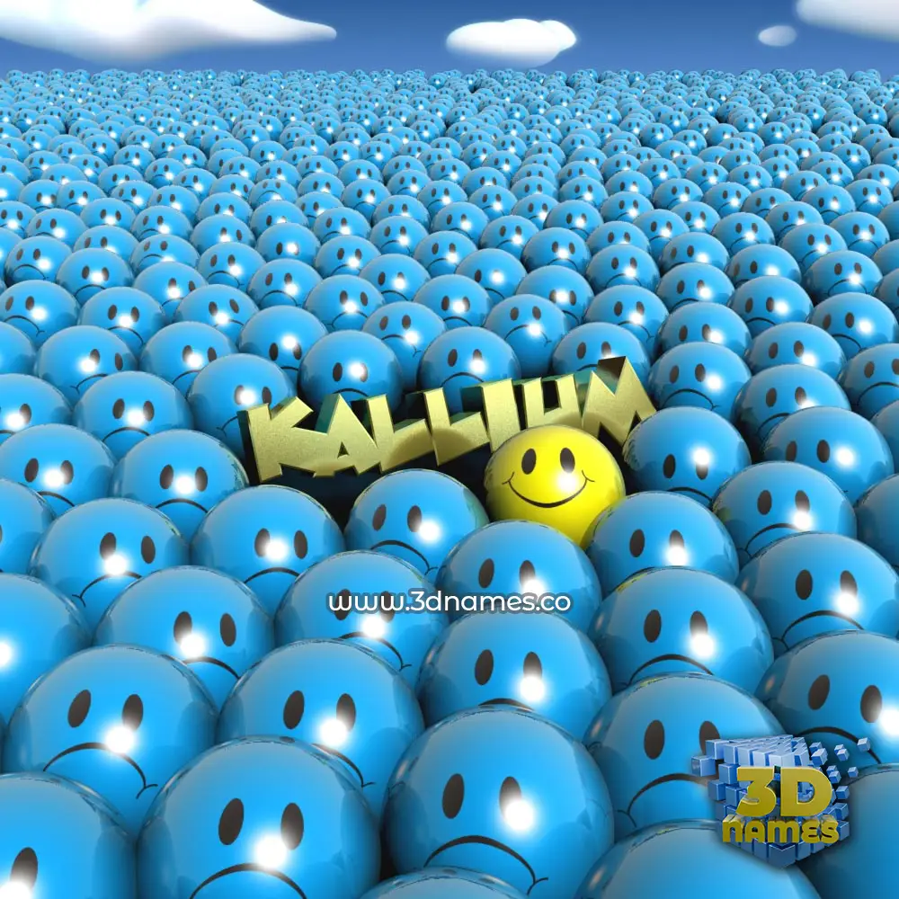 kallium in Special Smileys style - 3D name wallpaper
