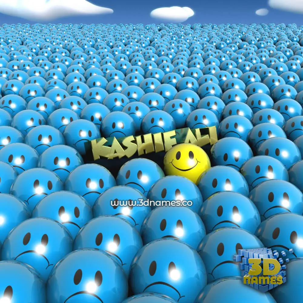 kashif ali in Special Smileys style - 3D name wallpaper