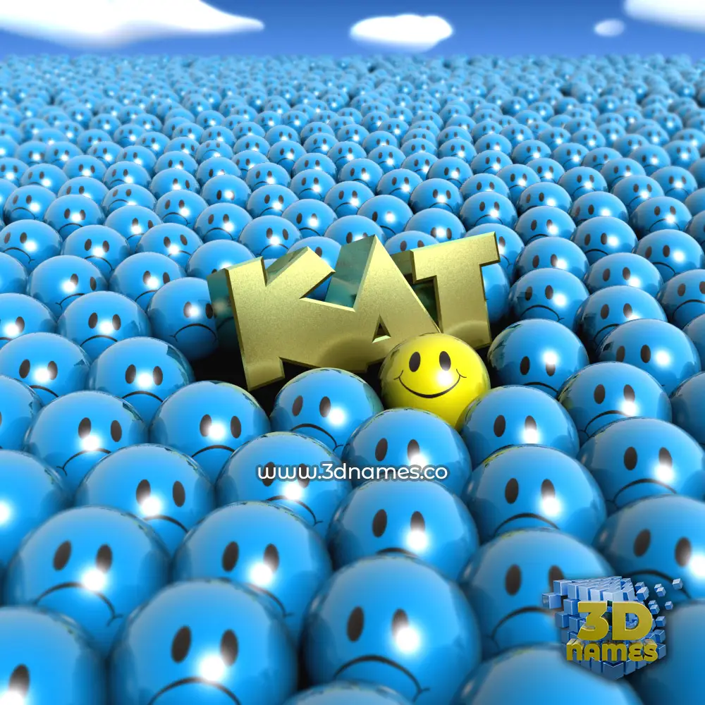 kat in Special Smileys style - 3D name wallpaper