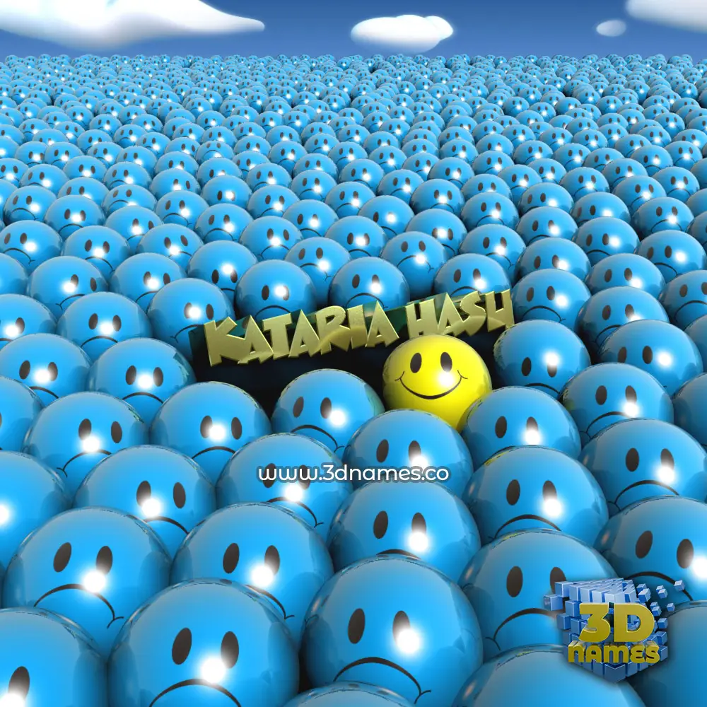 kataria hasu in Special Smileys style - 3D name wallpaper