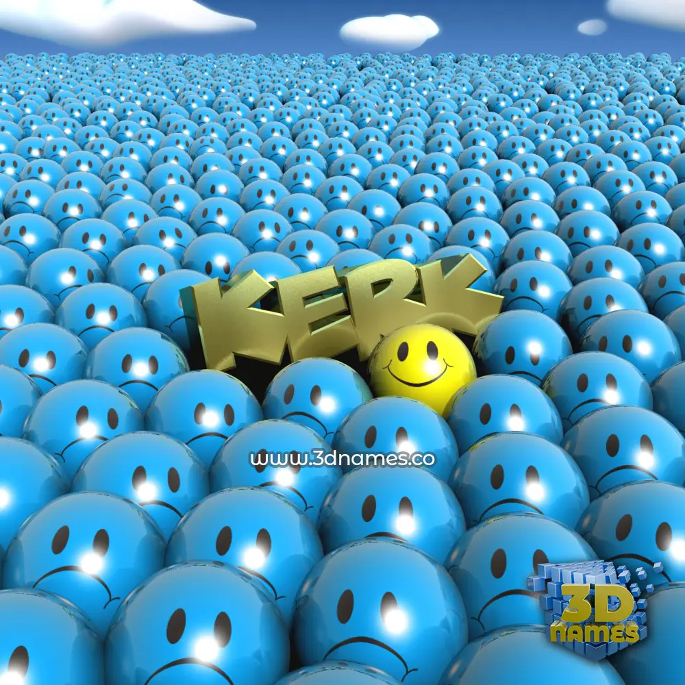 kerk in Special Smileys style - 3D name wallpaper