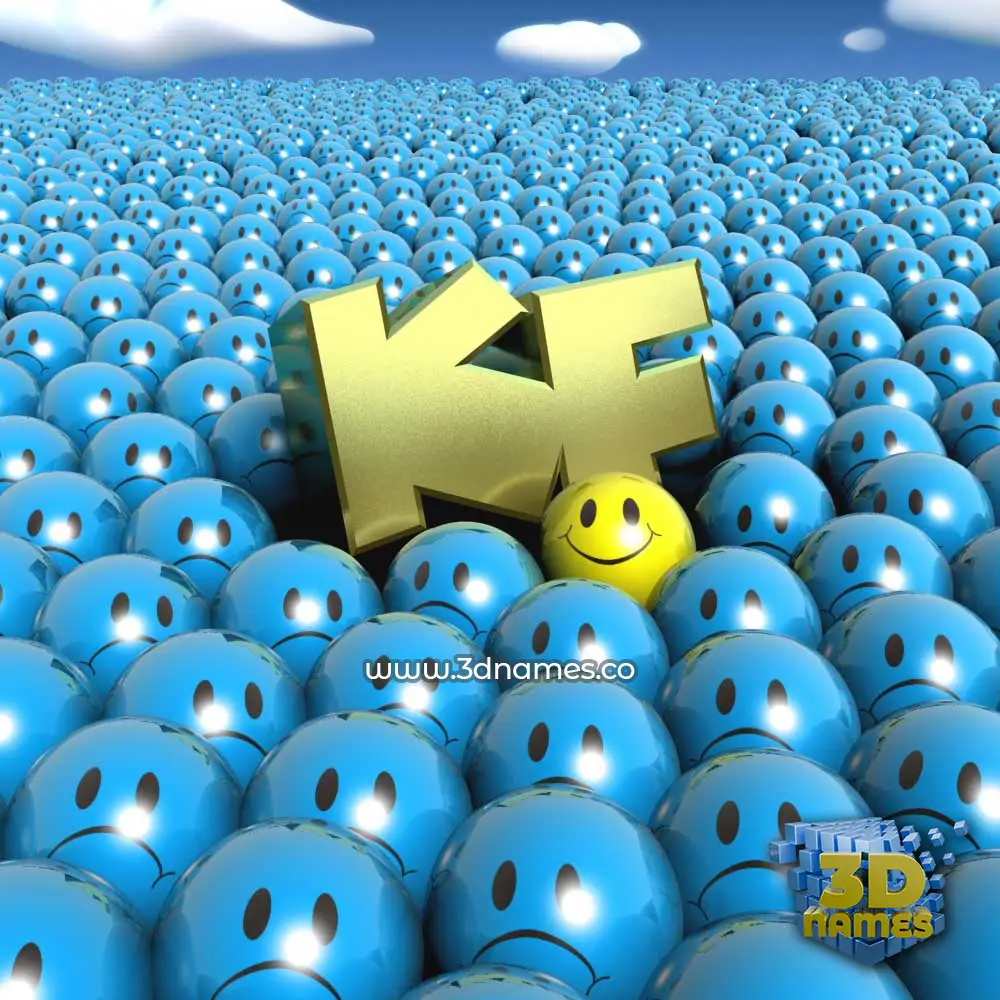 kf in Special Smileys style - 3D name wallpaper