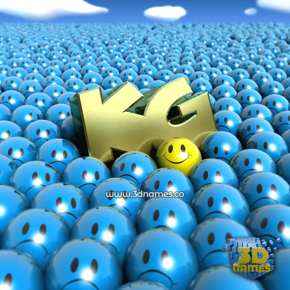 kg in Special Smileys style - 3D name wallpaper