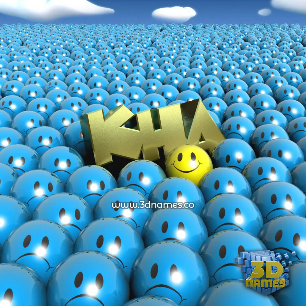 kha in Special Smileys style - 3D name wallpaper