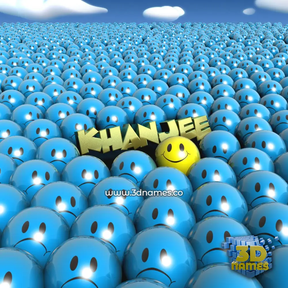 khanjee in Special Smileys style - 3D name wallpaper