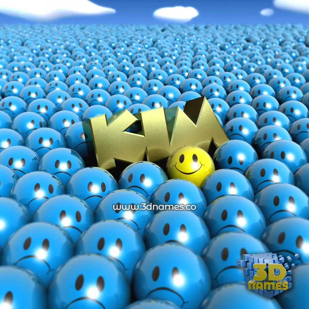 kim in Special Smileys style - 3D name wallpaper