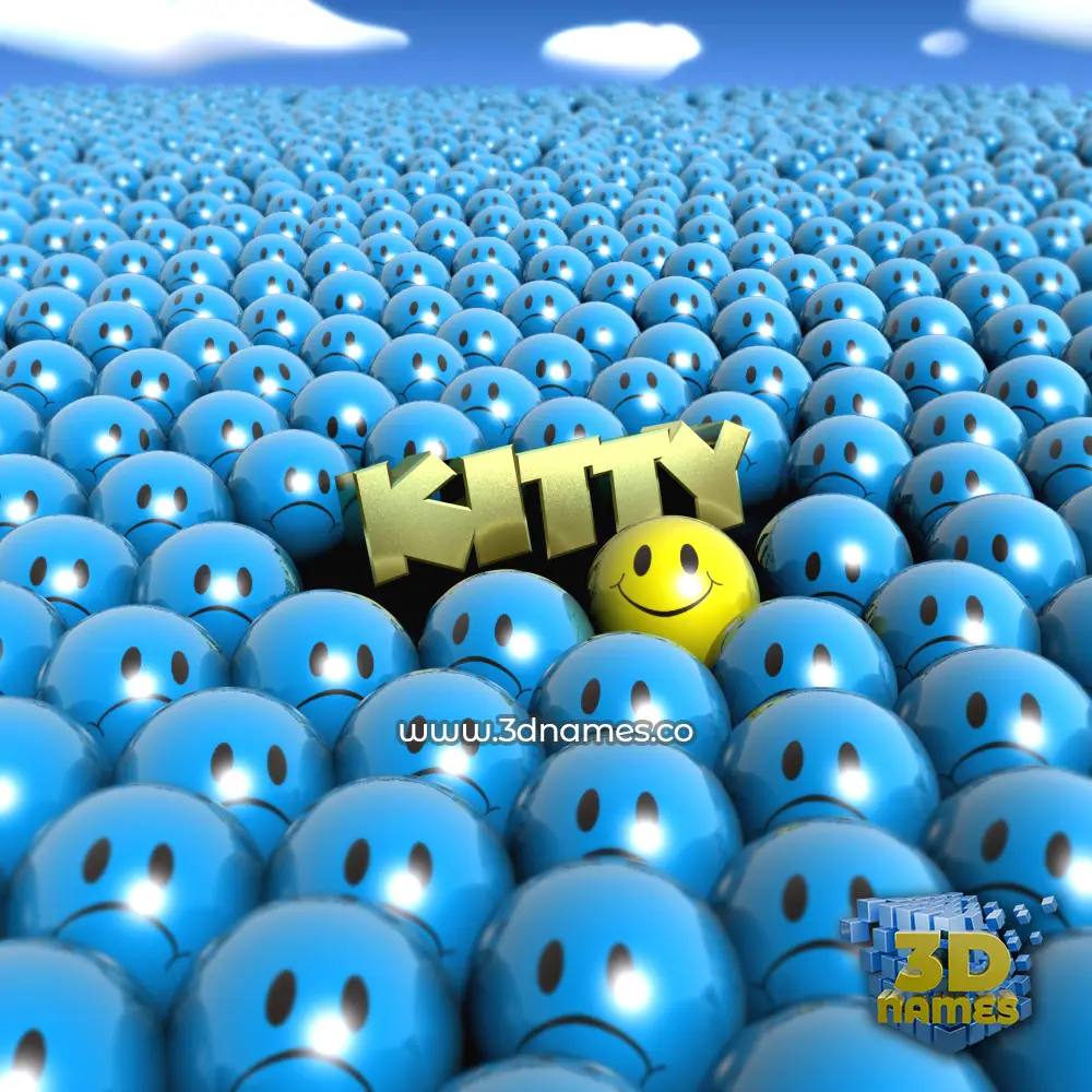 kitty in Special Smileys style - 3D name wallpaper