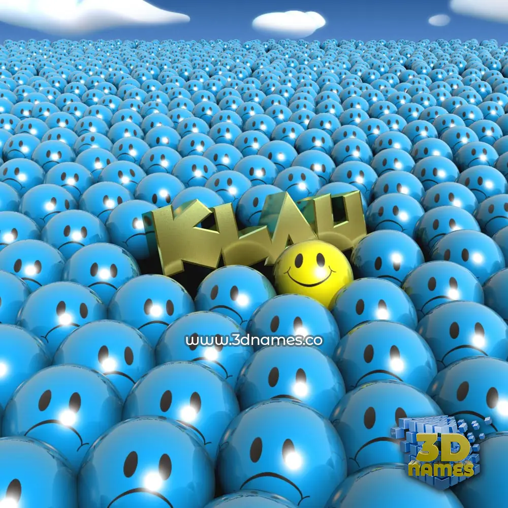 klau in Special Smileys style - 3D name wallpaper