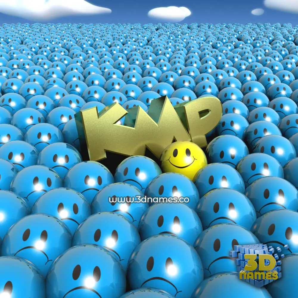 kmp in Special Smileys style - 3D name wallpaper