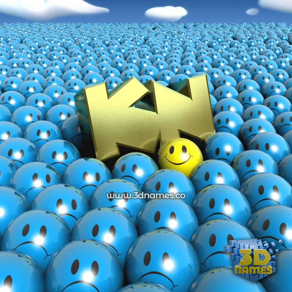 kn in Special Smileys style - 3D name wallpaper