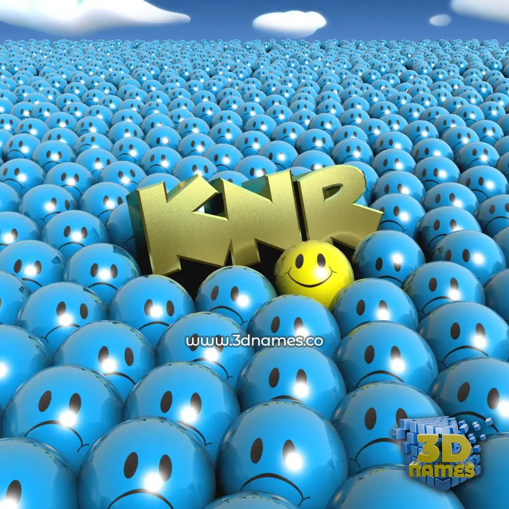 knr in Special Smileys style - 3D name wallpaper