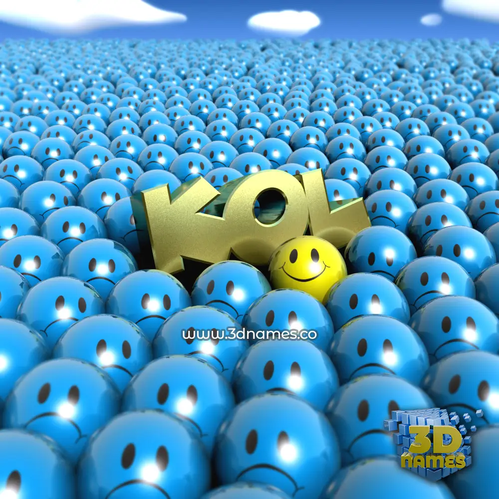 kol in Special Smileys style - 3D name wallpaper