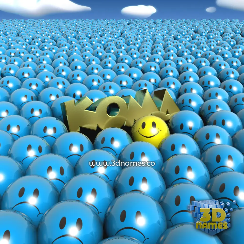 koma in Special Smileys style - 3D name wallpaper