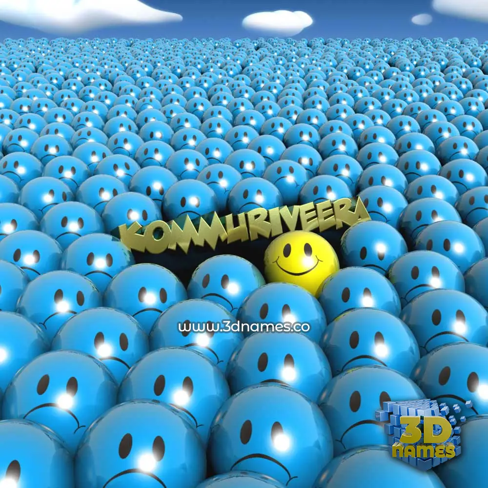 kommuriveera in Special Smileys style - 3D name wallpaper