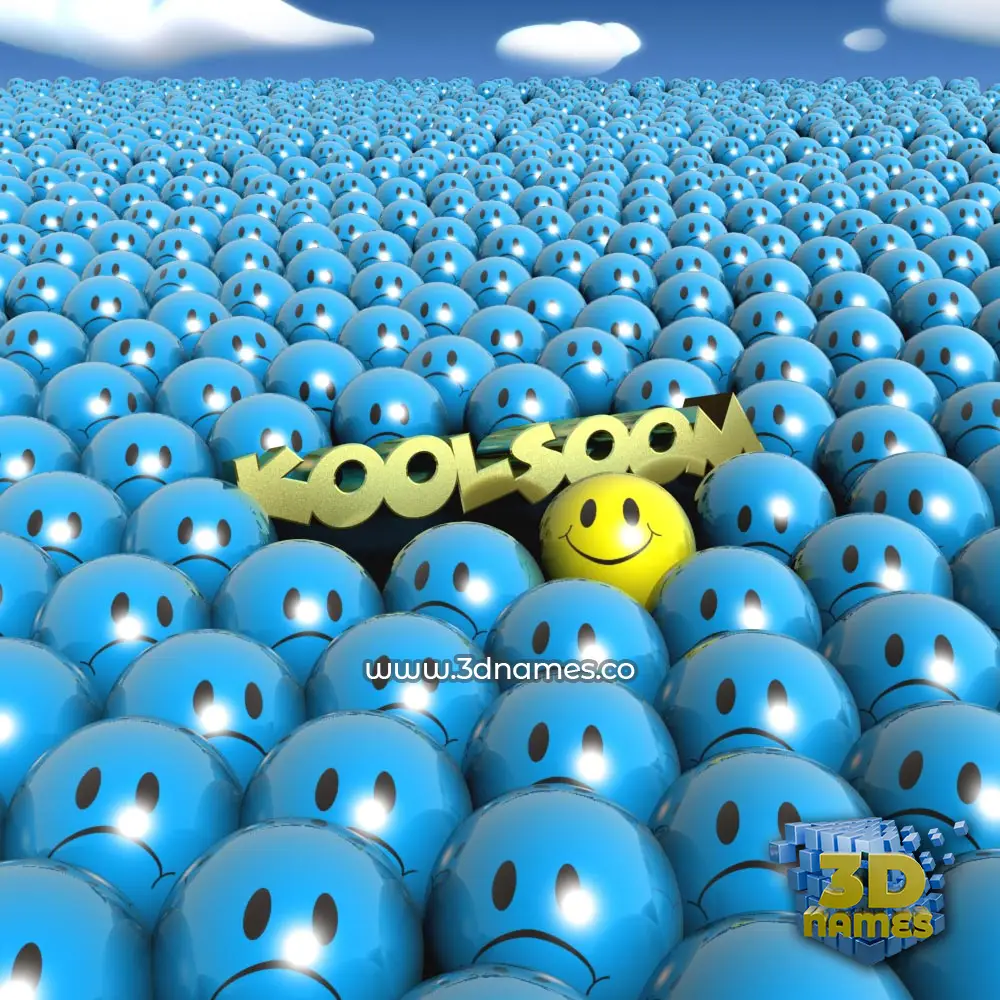 koolsoom in Special Smileys style - 3D name wallpaper