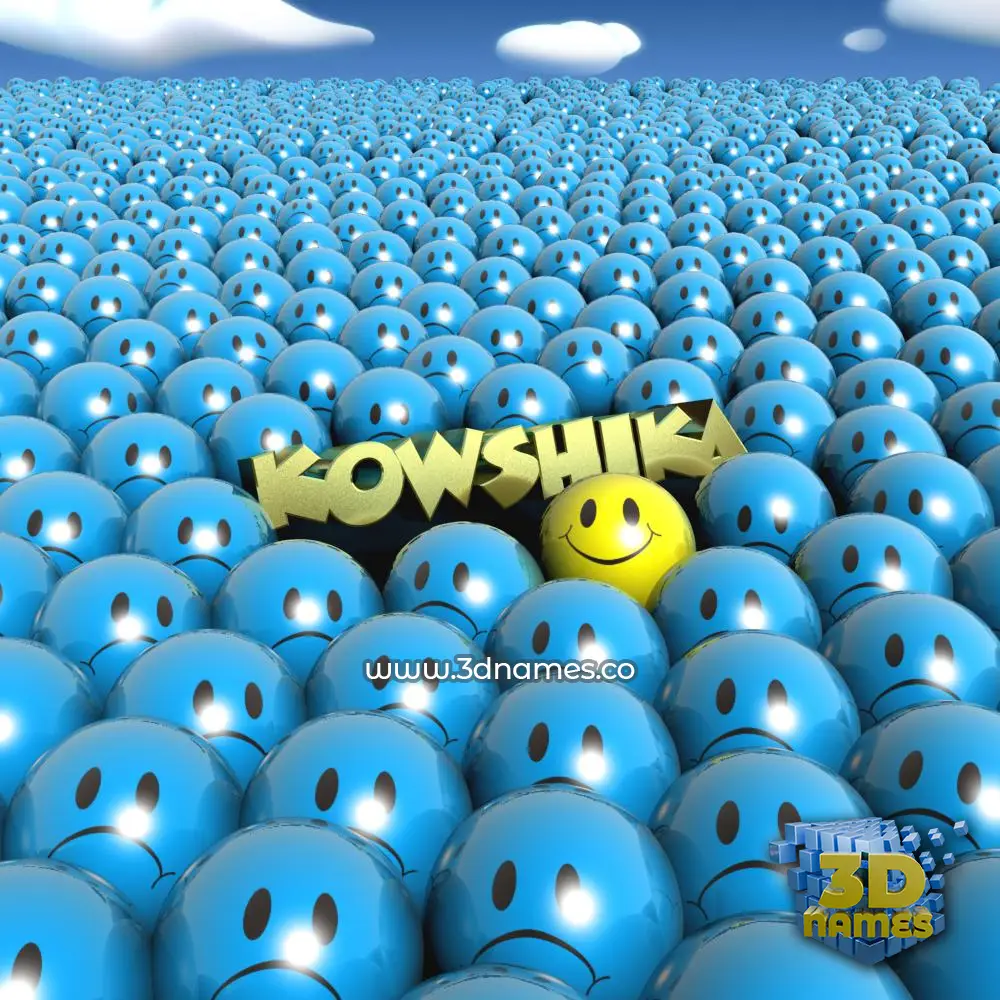 kowshika in Special Smileys style - 3D name wallpaper