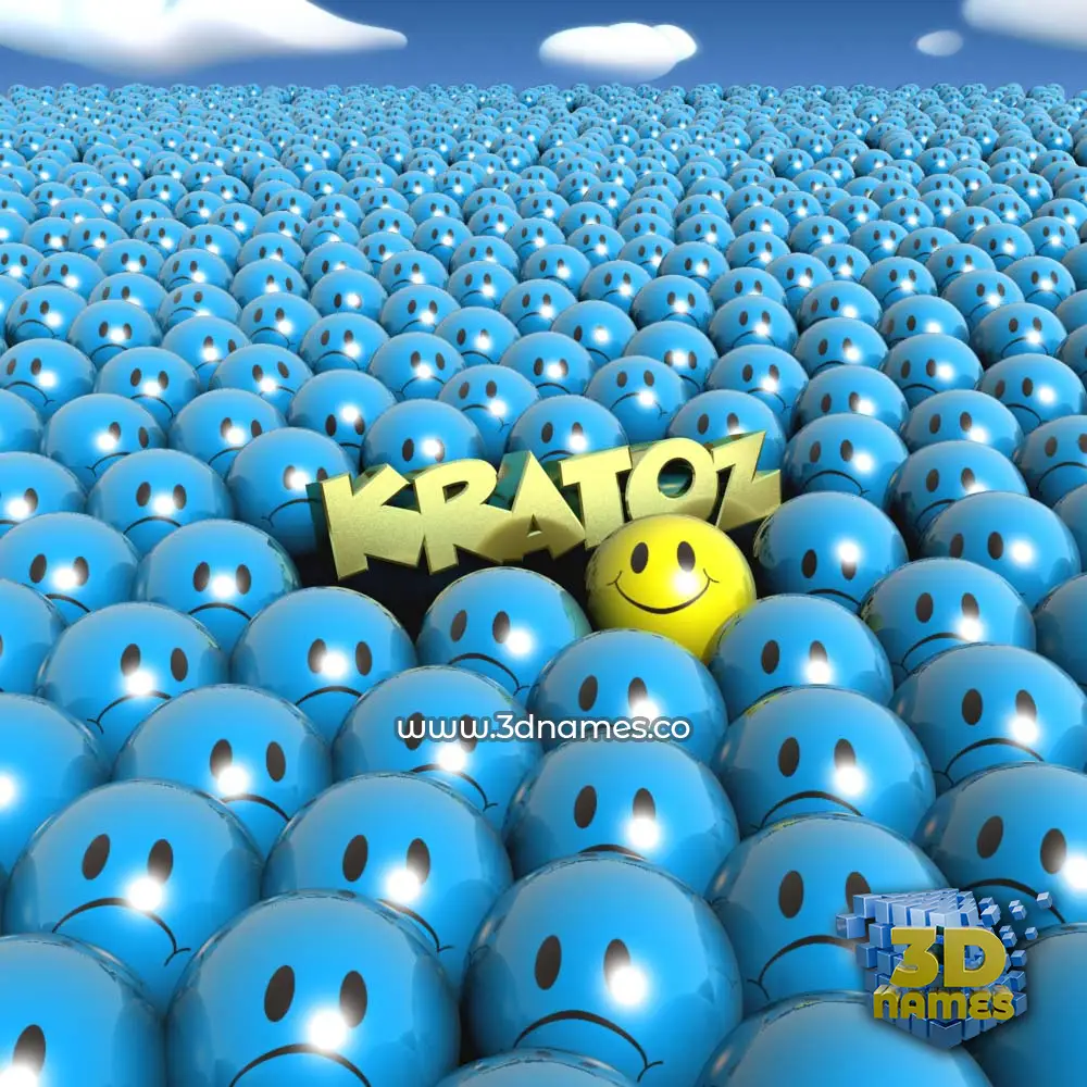 kratoz in Special Smileys style - 3D name wallpaper