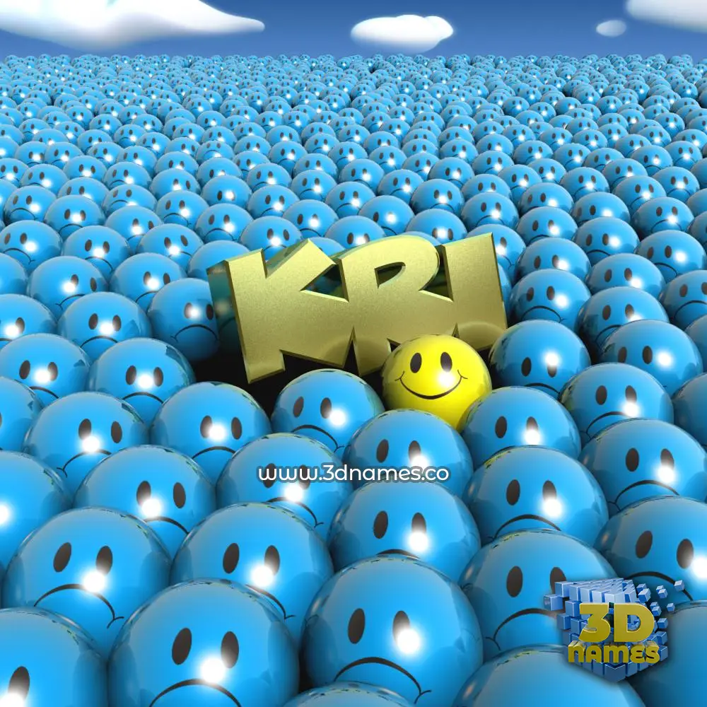 kri in Special Smileys style - 3D name wallpaper