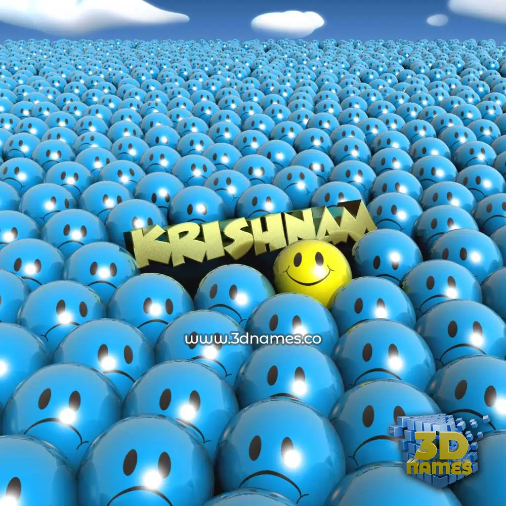 krishnam in Special Smileys style - 3D name wallpaper