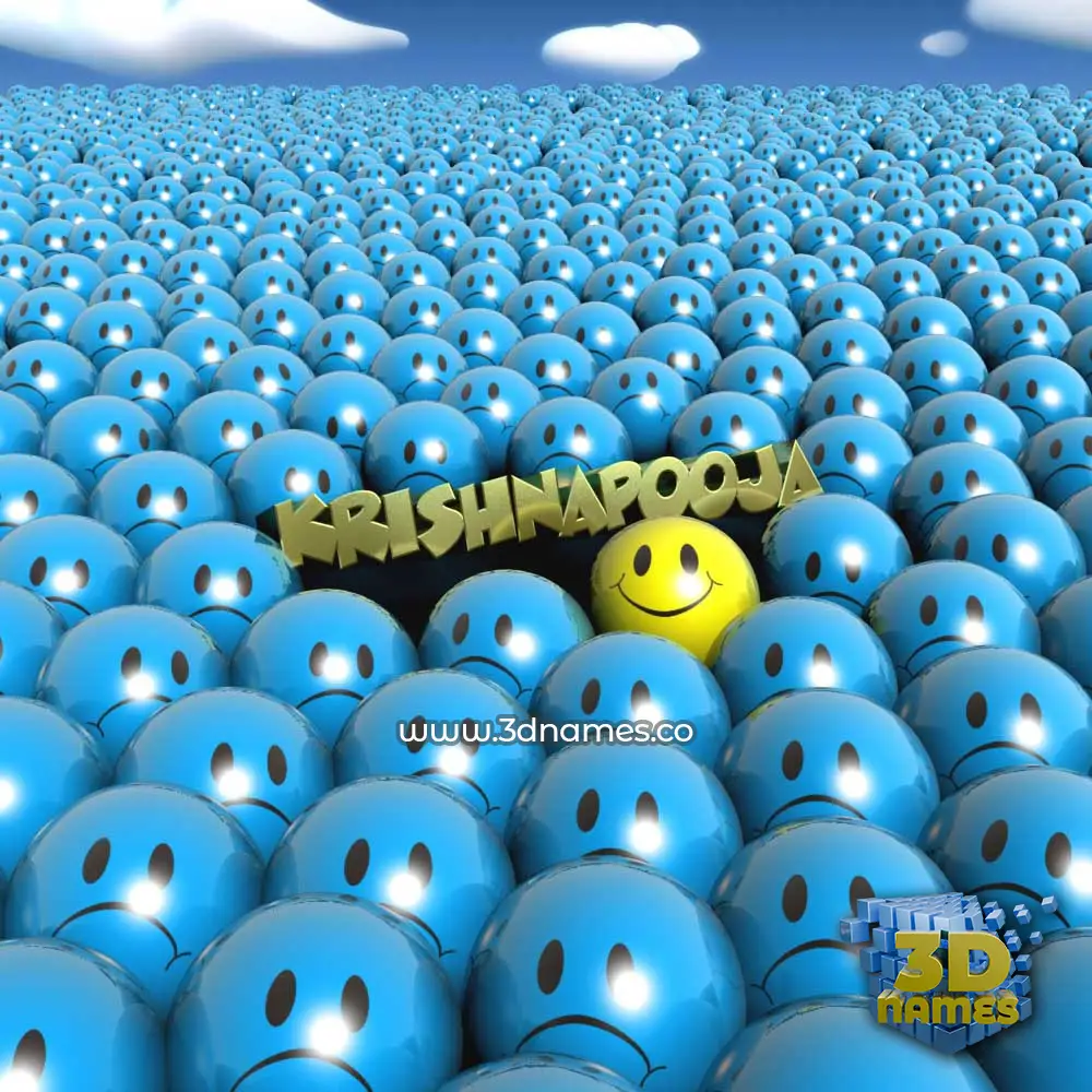 krishnapooja in Special Smileys style - 3D name wallpaper