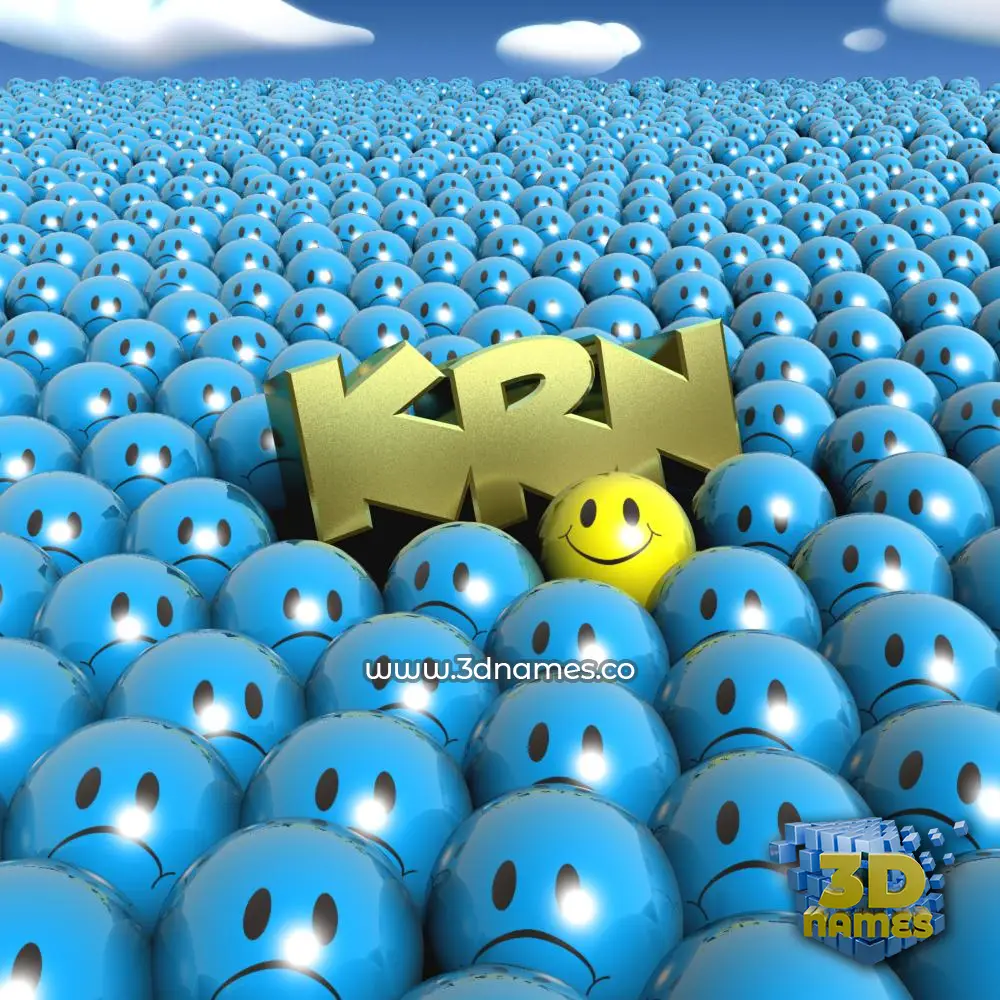 krn in Special Smileys style - 3D name wallpaper