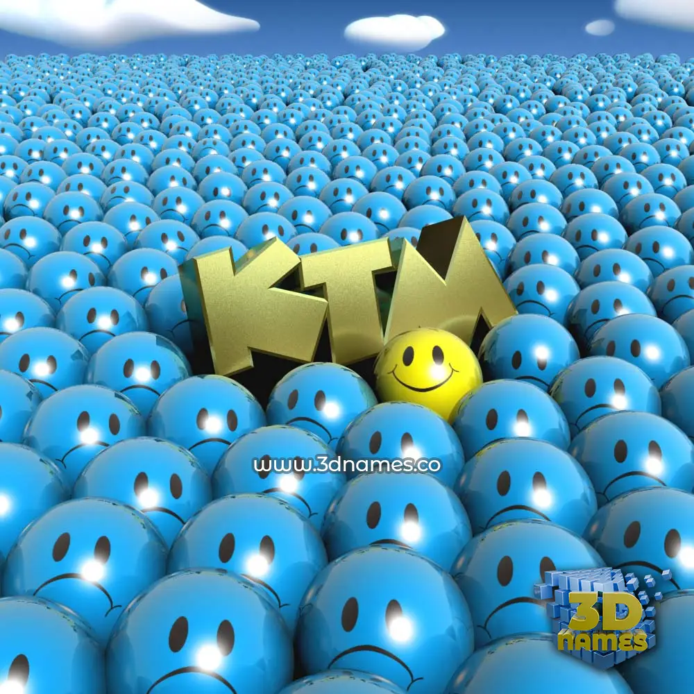 ktm in Special Smileys style - 3D name wallpaper