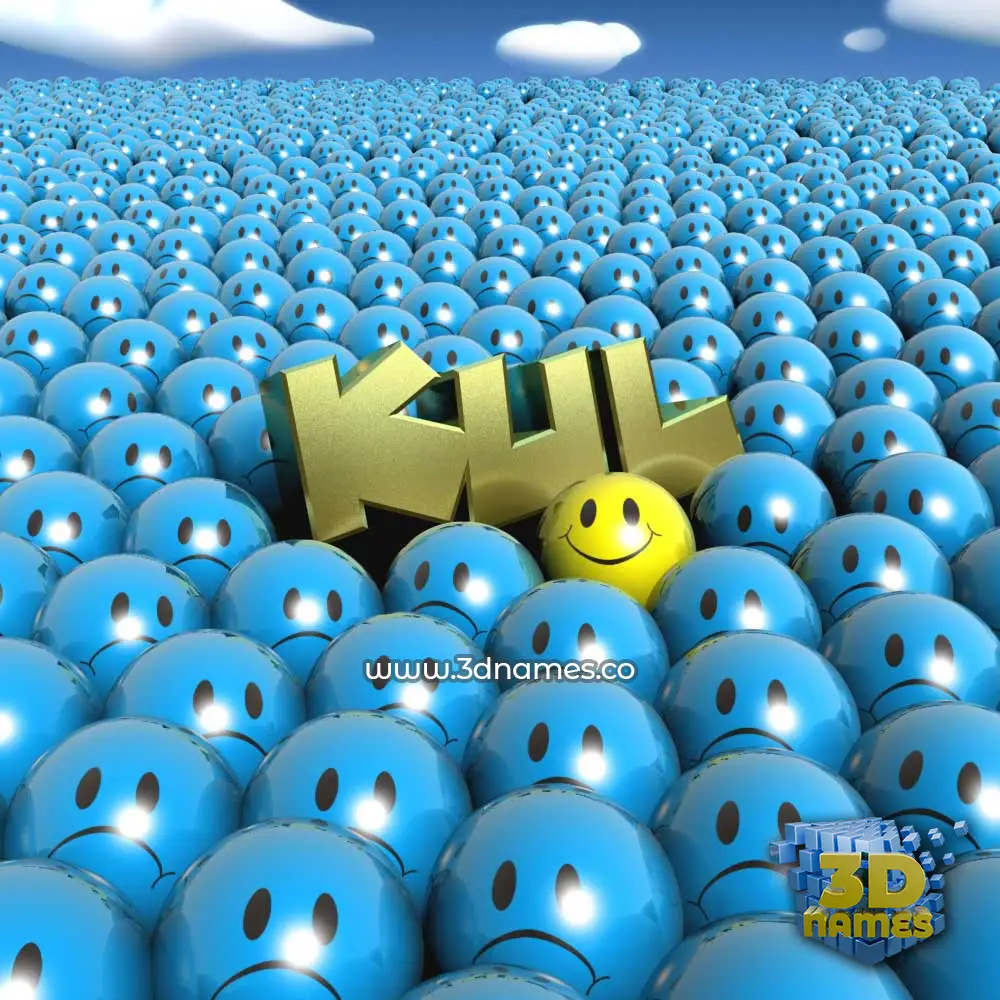 kul in Special Smileys style - 3D name wallpaper