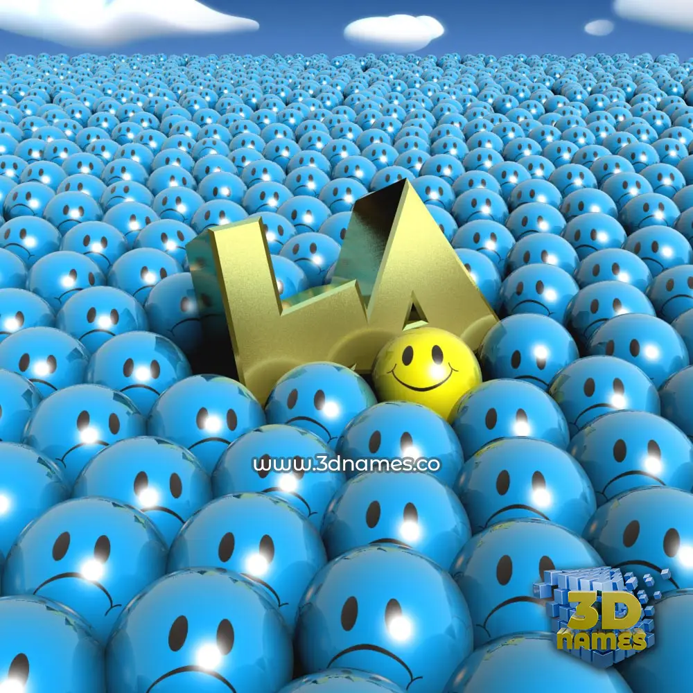 la in Special Smileys style - 3D name wallpaper