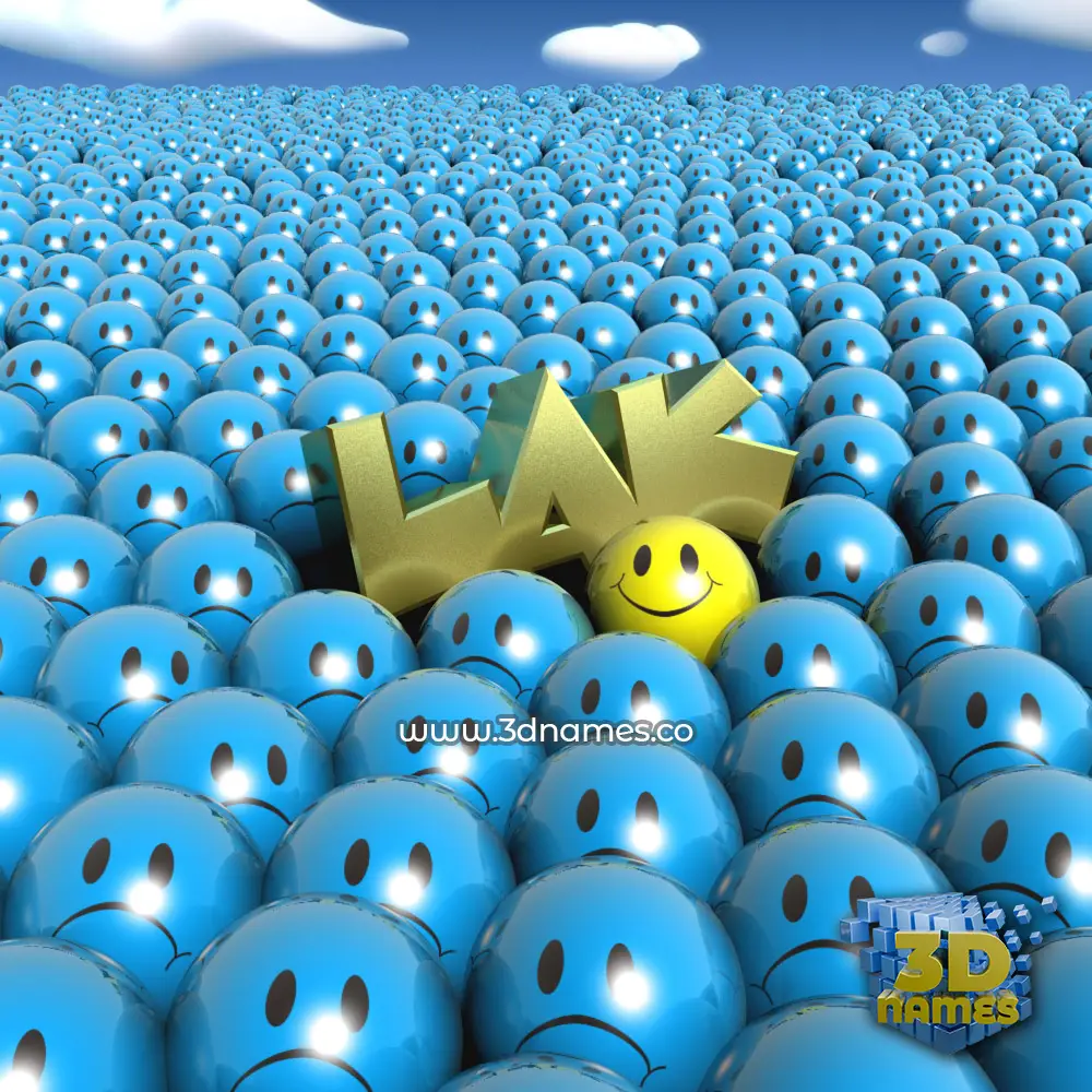 lak in Special Smileys style - 3D name wallpaper