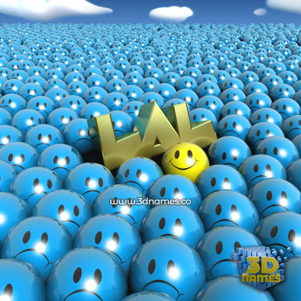 lal in Special Smileys style - 3D name wallpaper