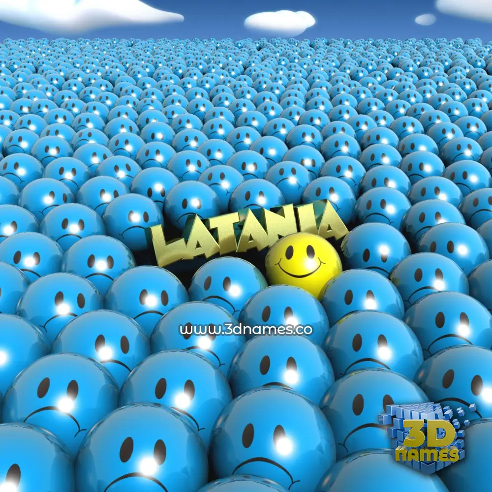 latania in Special Smileys style - 3D name wallpaper