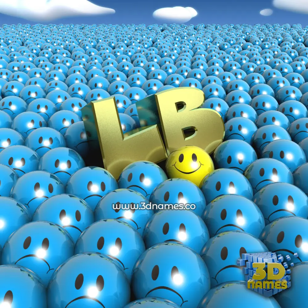 lb in Special Smileys style - 3D name wallpaper