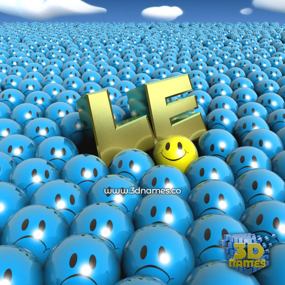 le in Special Smileys style - 3D name wallpaper