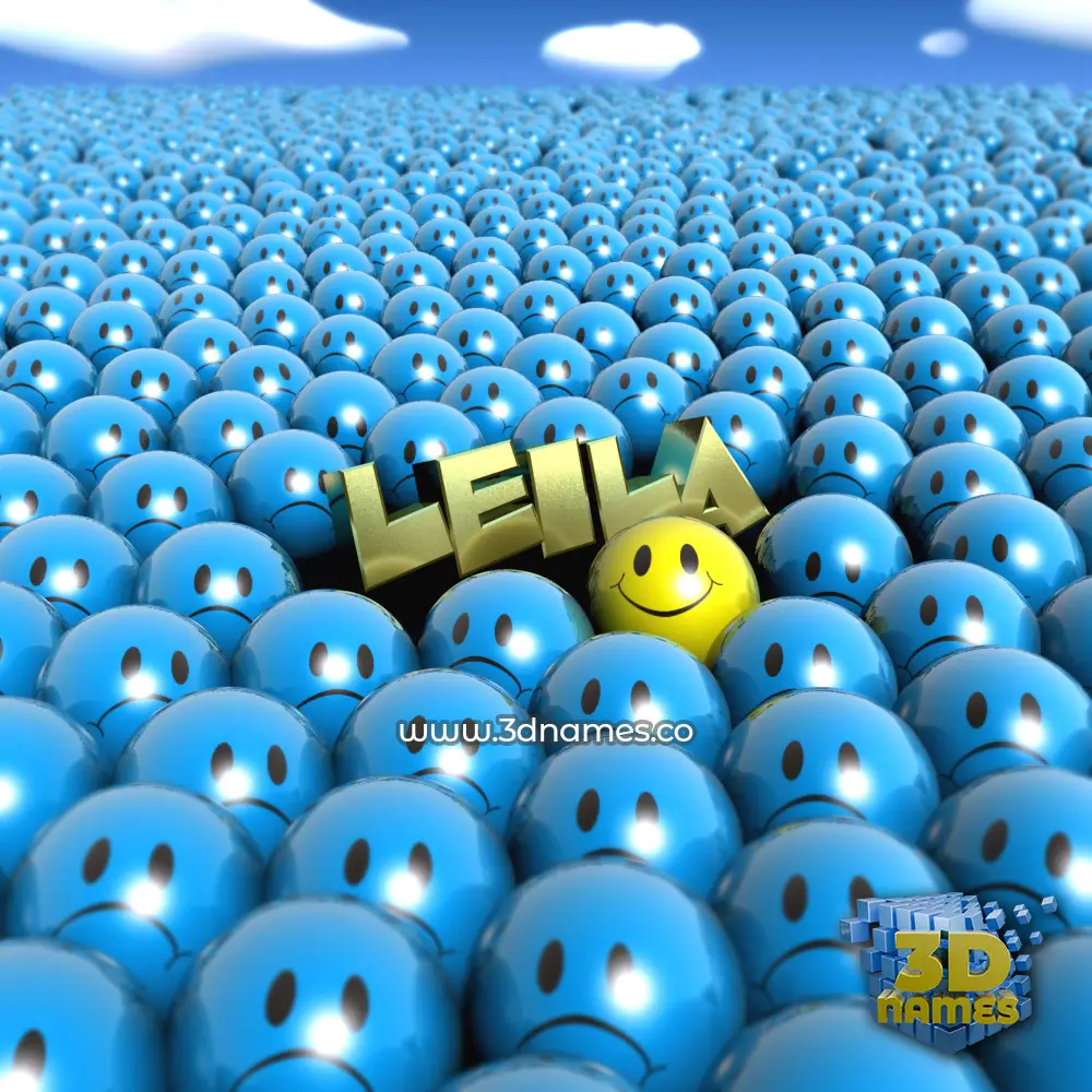 leila in Special Smileys style - 3D name wallpaper