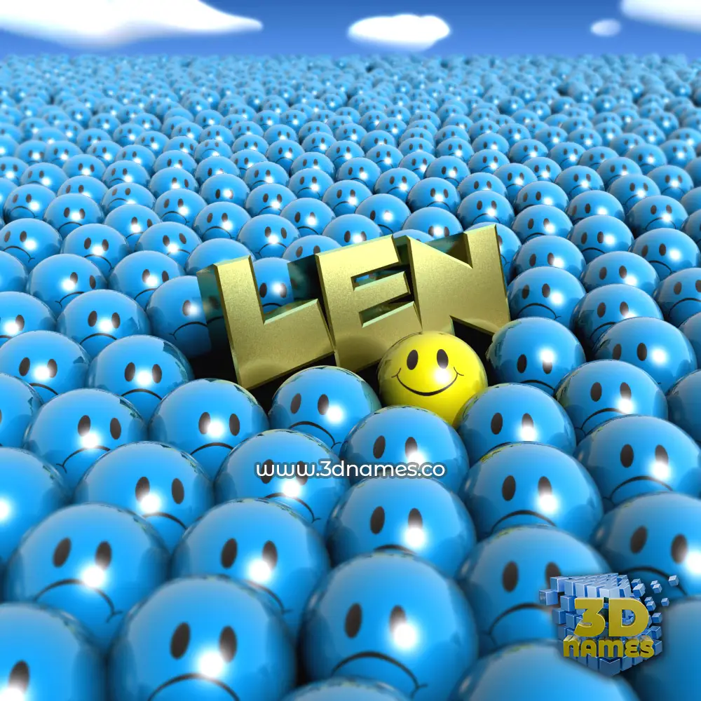 len in Special Smileys style - 3D name wallpaper