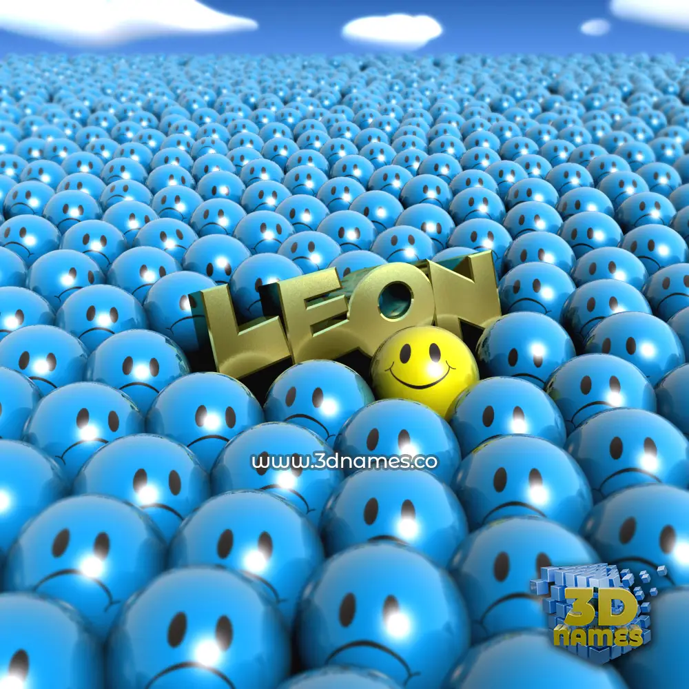 leon in Special Smileys style - 3D name wallpaper