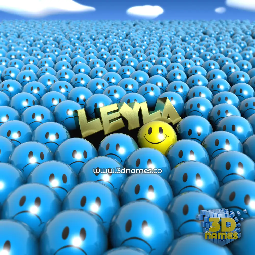 leyla in Special Smileys style - 3D name wallpaper