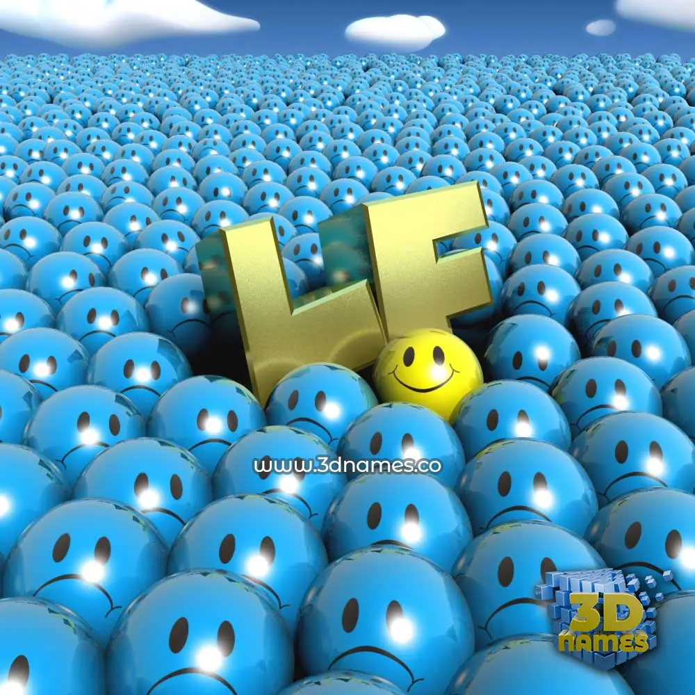 lf in Special Smileys style - 3D name wallpaper