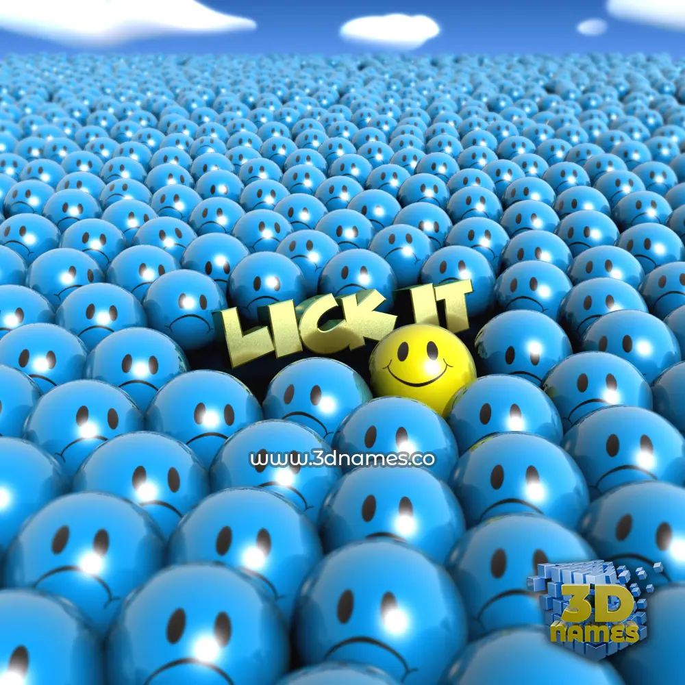 lick it in Special Smileys style - 3D name wallpaper