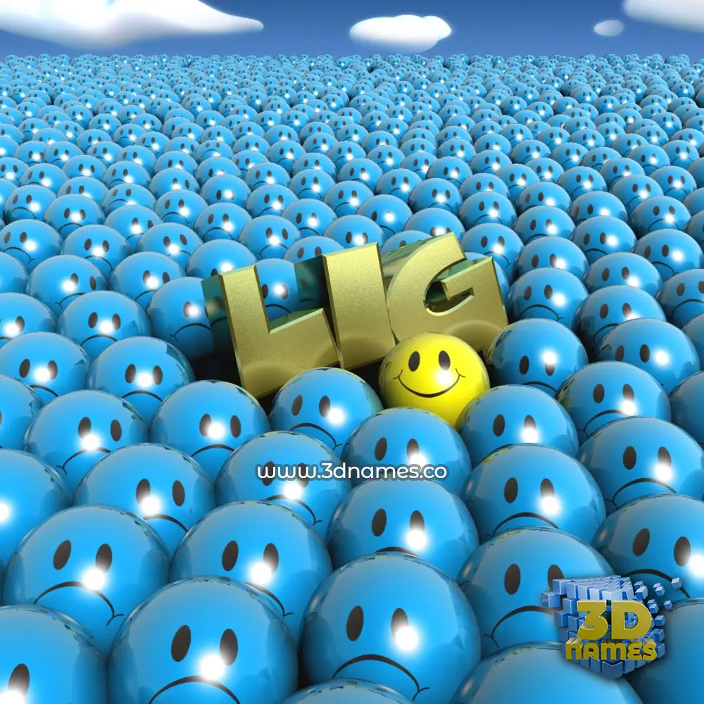 lig in Special Smileys style - 3D name wallpaper